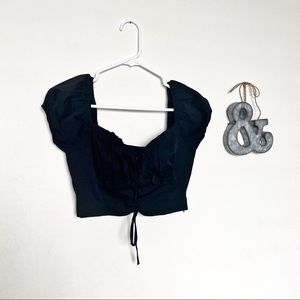 Cotton Candy LA Black Crop Top